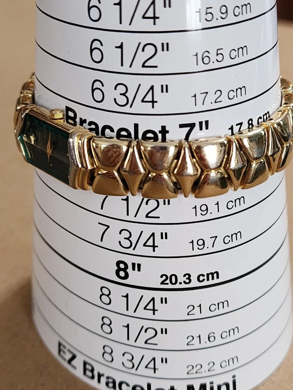 Vintage 90s Citizen Elegance 5421 Women Green Dial Gold-Tone Hexagon Watch 7.25